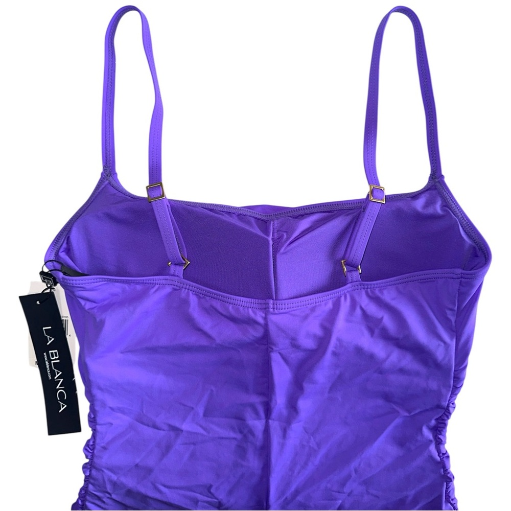 NWT La Blanca Island Goddess Lingerie One Piece Swimsuit in Ultraviolet Purple - Picture 5 of 11